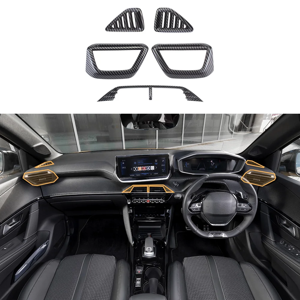 

Fit For Peugeot 208 2020-2025 Front Air Condition Outlet AC Vent Frame Trim Cover Car Interior Decorative