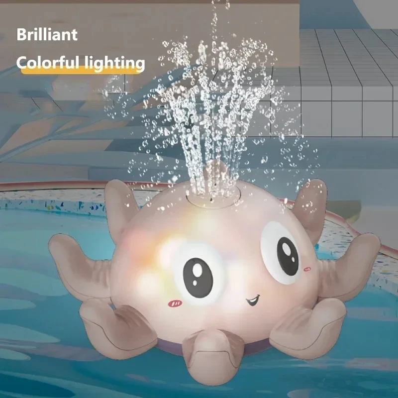 Baby Bath Toys Electric Octopus Automatic Sprinkler Bathtub Toy ​Swim Pool Bathing Toys with Music LED Light For Kids Gift