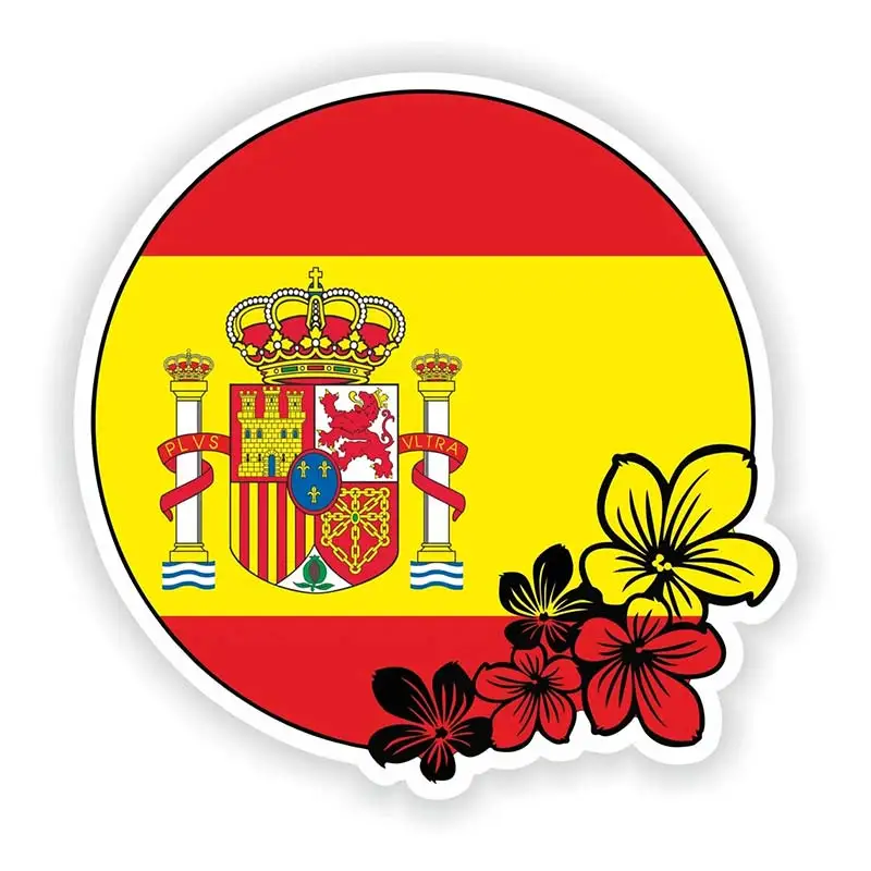 Spain Sticker Round Flag For Laptop Book Fridge Guitar Motorcycle Helmet ToolBox Door PC Boat Decor Decals M933