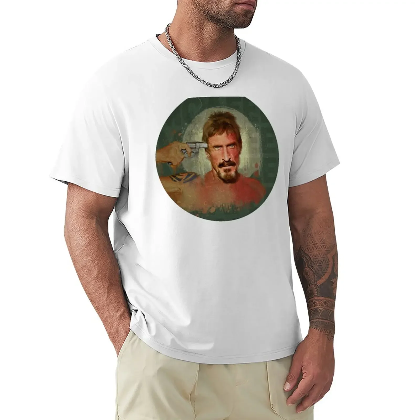 John McAfee T-Shirt oversizeds graphics plus sizes plain white t shirts men customizeds plain mens graphic t-shirts big and tall