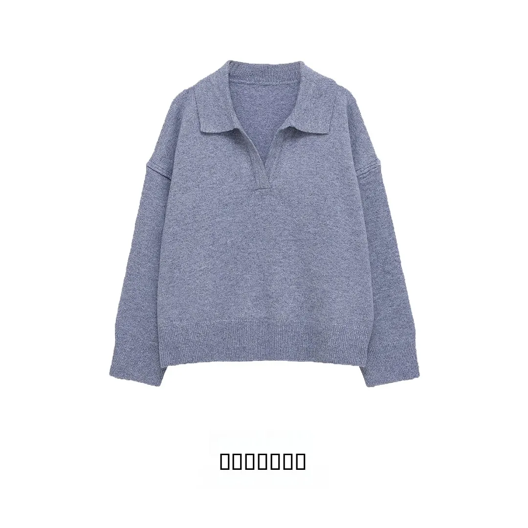 

KASLEAD New Women's Faionable Mixed Knitted irt Sle Long Sve Polyester Fiber Blend Pullover Top