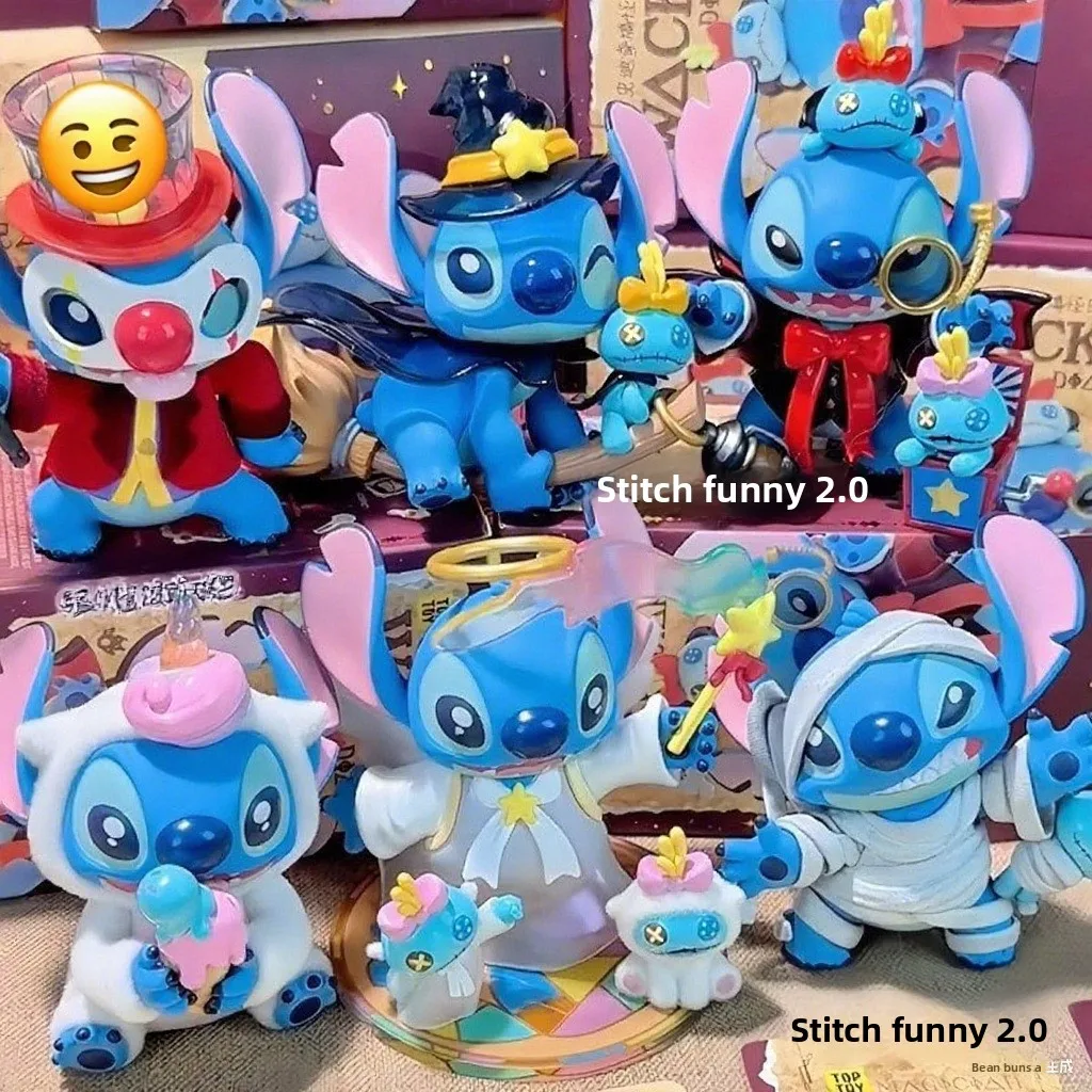 Random Stitch Funny Diary 2.0 Blind Box Figure Stitch Tide Play Doll Desktop Ornaments, Holiday Birthday Gifts