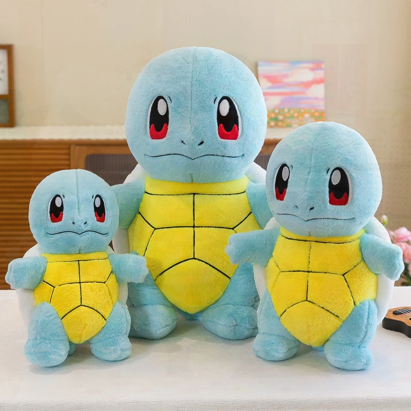 Squirtle Plush Toy Cute Anime Blue Turtle Stuffed Animal Doll Soft Cushion Pillow Home Decoration Birthday Gift for Children