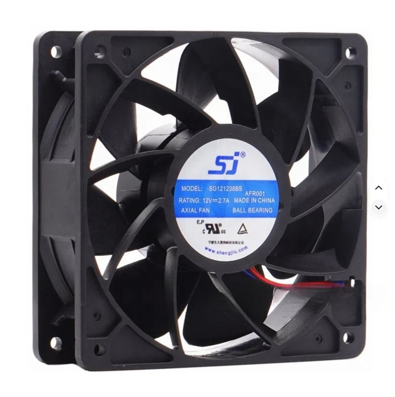 Brand New Original 12038 Cooling Fan 12V 2.7A, High Speed 6000RPM 4-Pin Compatible with SJ SG121238BS