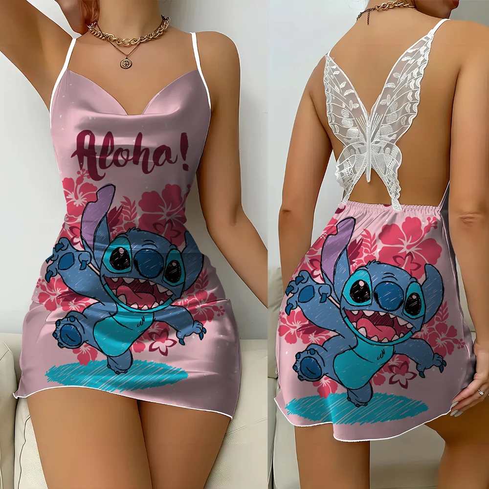 Saia de borboleta de renda para dormir para mulheres, Vestido sexy estampado Shidi traseiro, Saia simples e fina, Tendência de moda confortável, Home Trend