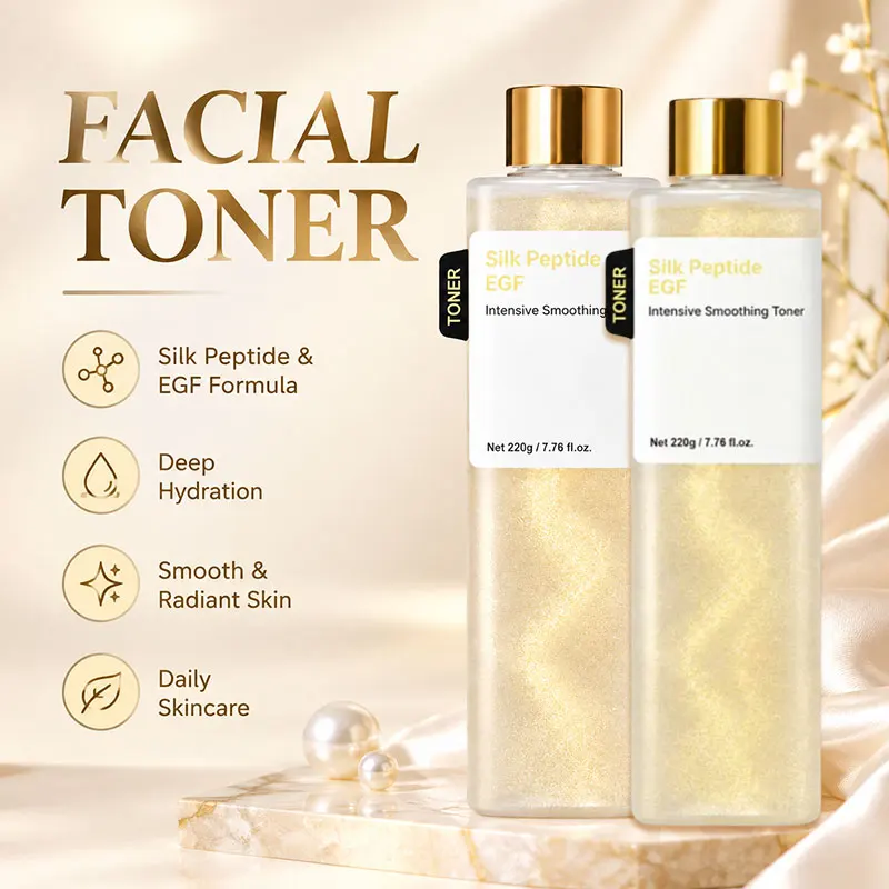 Silk Peptide Facial Toner Daily Hydrating Moisturizing Face Essence Revitalize Barrier Brighten Dull Nourishing Face Skincare