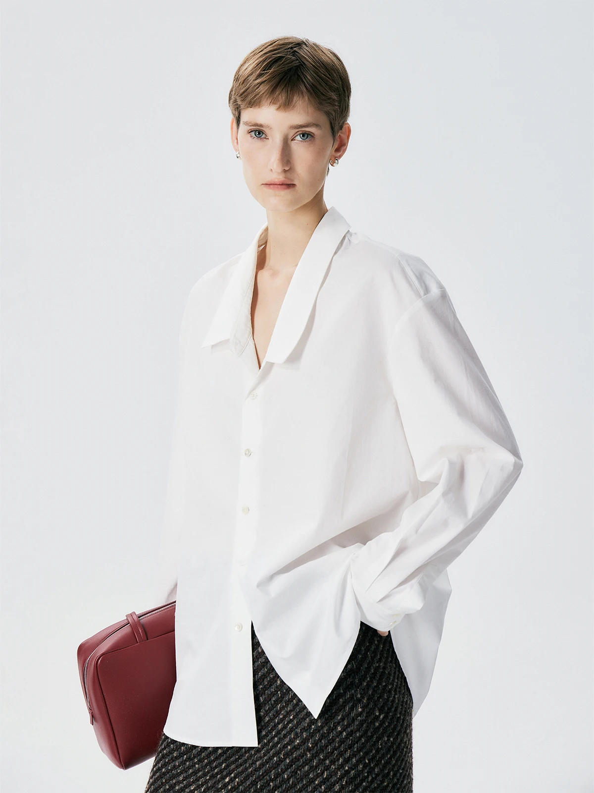 

Женская премиальная рубашка из чистого хлопка Slimming Long Sve Cotton irt Thornsaura, свободного кроя, в стиле French Sle, для офиса, белая