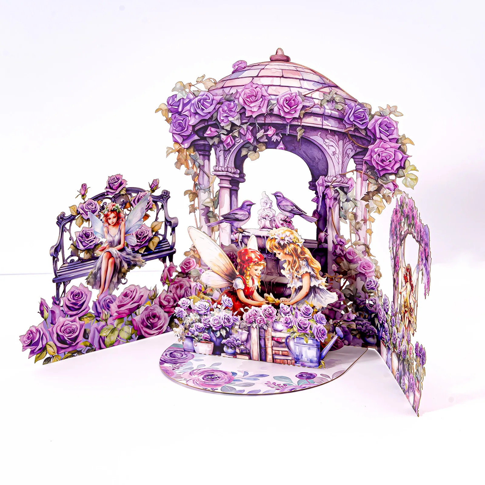 

New Flower Fairy Greeting Cards 3D Creative Greeting Card Arrangement Hundred Flowers Fox Greeting Cards Desktop Decoration Gift