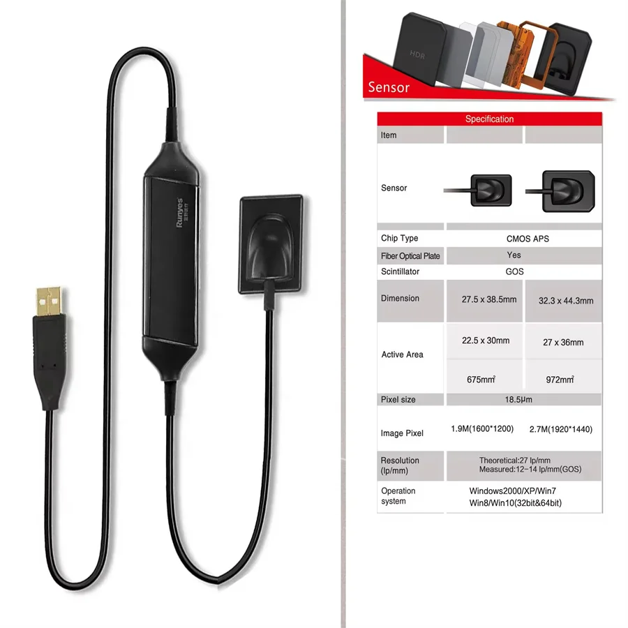 Dental Runyes DR730 Sensor X-ray Sensor Fast Transmission Digital Intraoral System Intra-Oral Include Software Dentistry Tools