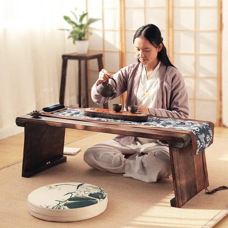 Foldable Guqin Table Set Stool  Portable Zen Resonant Desk for Guzheng Classical Calligraphy Furniture  Low Leg Table