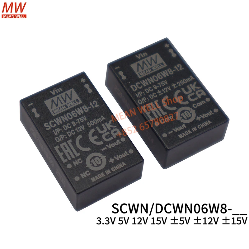 MEAN WELL 6W DIP Package  Ultra-Wide Input DC-DC Regulated Converter SCWN06W8-03 DCWN06W8-05 12 15 Switching Power Supply Module