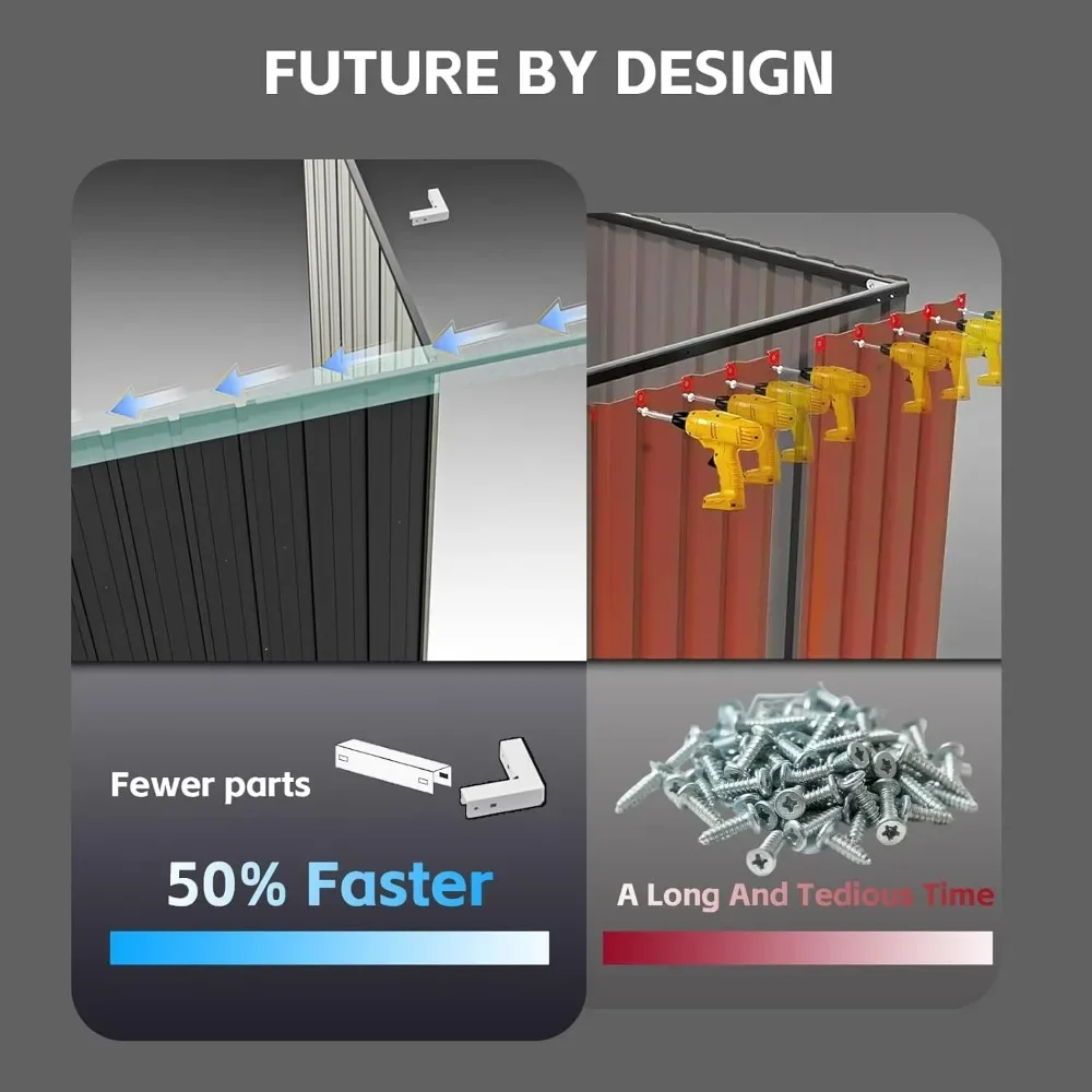 

6×6 FT Metal Outdoor Storage Shed with Windows, Lockable Waterproof Sheds & Outdoor Storage, Garden Tool Shed