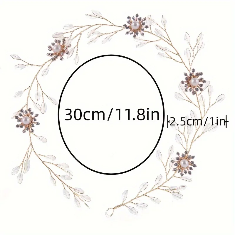 Ikat Kepala Bunga Mutiara Kristal Mewah Ikat Rambut untuk Wanita Berlian Imitasi Pengantin Pernikahan Aksesori Rambut Perhiasan Ikat Kepala Hadiah Tiara