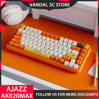 Ajazz Ak820 Max Mechanical Keyboard Tri-Mode Hot Swap Wireless Bluetooth Gasket With Tft Screen Knob 4000mah Keyboard Office