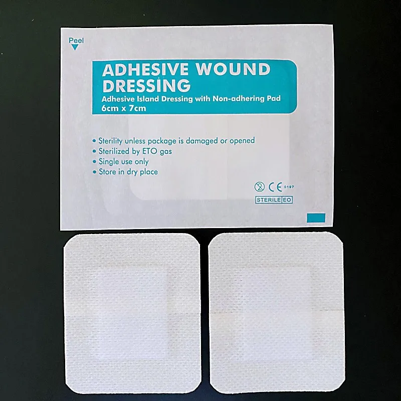 10Pcs 6x7cm Breathable Non-woven Self-adhesive Wound Dressing Band Aid Bandage Large Wound Aid Wound Hemostasis