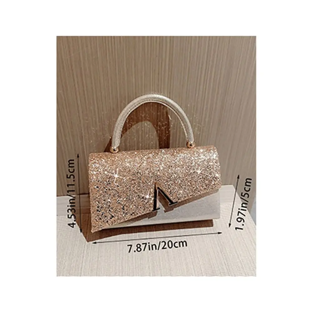 Gold Sequin Evening Bag Women Elegant Fashion Banquet Clutch Chain Shoulder Bags Luxury Purse Female Wedding Party Handbags