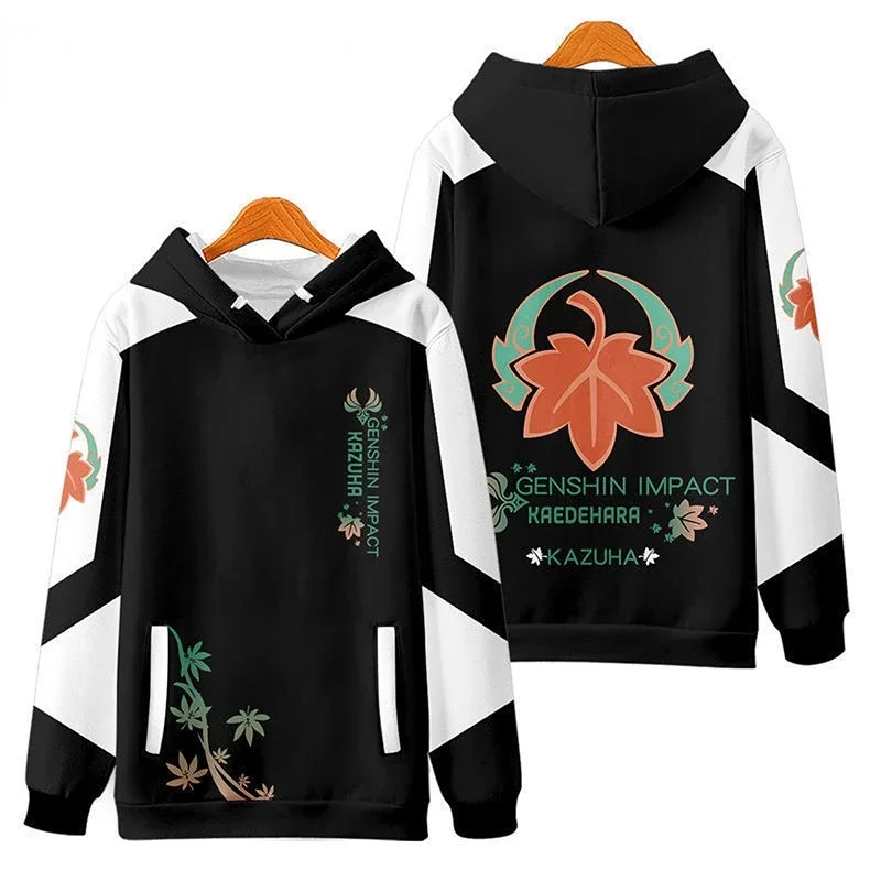 Game Genshin Impact Kaedehara Kazuha Hoodie Sweatshirt Anime Genshin Kazuha Cosplay Costume Streetwear Hoodie Jacket Women Men