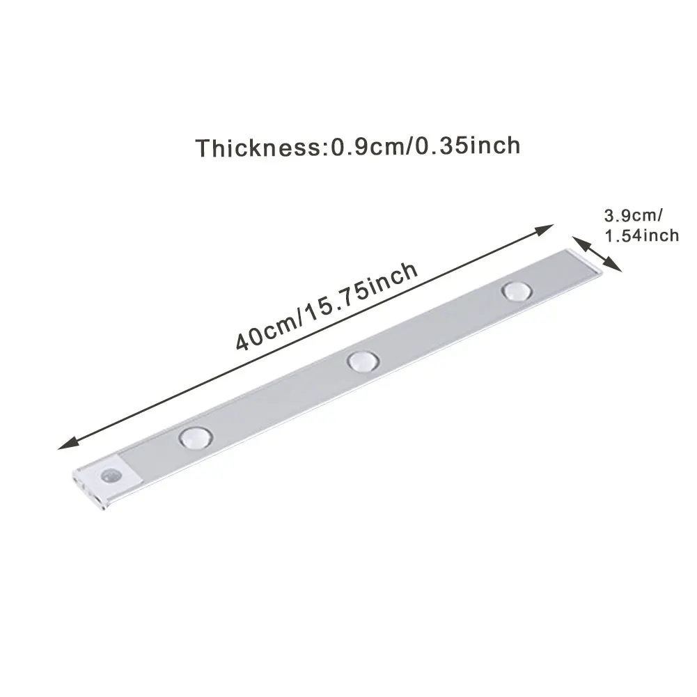 Barra de luz LED para cocina, armario, dormitorio, lámpara ultrafina de lectura debajo del gabinete, Sensor de movimiento magnético regulable, 3 modos de Color