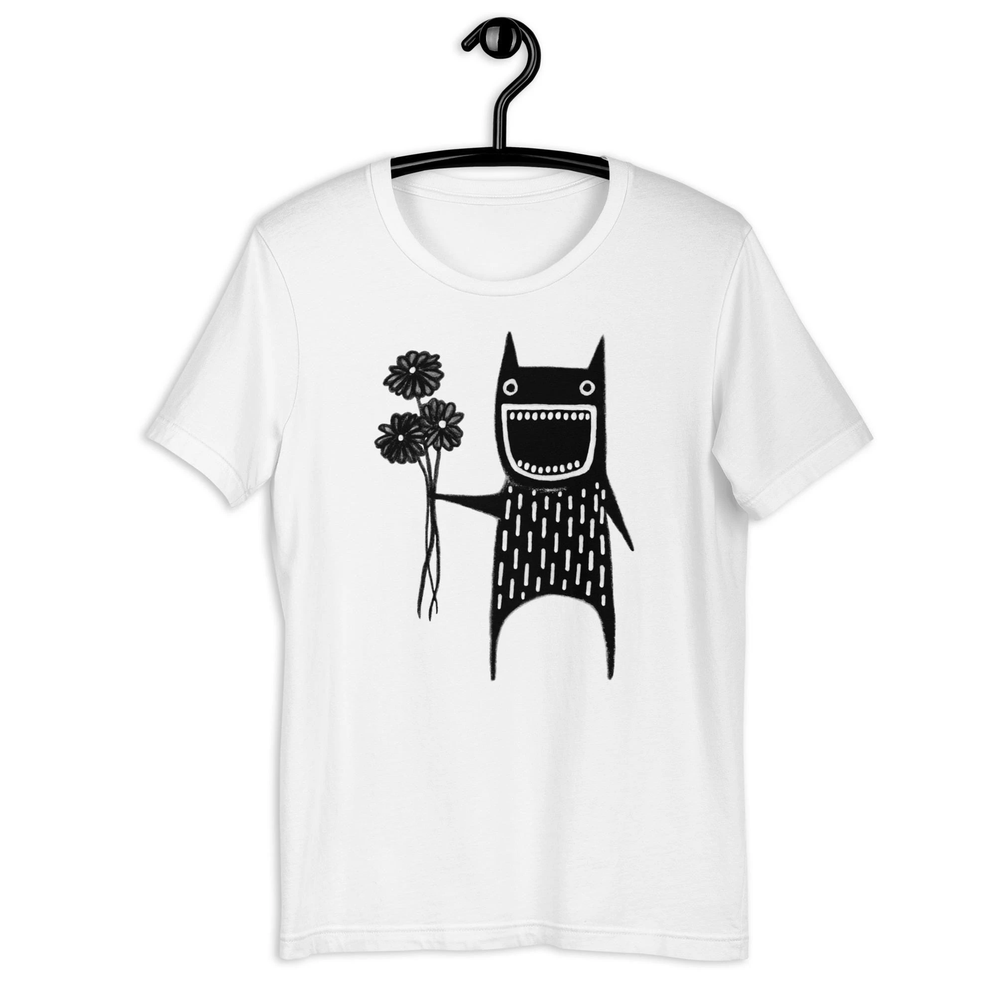 STRAIGHT CUT T-SHIRT Flower Monster Shirt Folk Art Plant Birthday Housewarming Gifts Goth Creepy Cute Funny