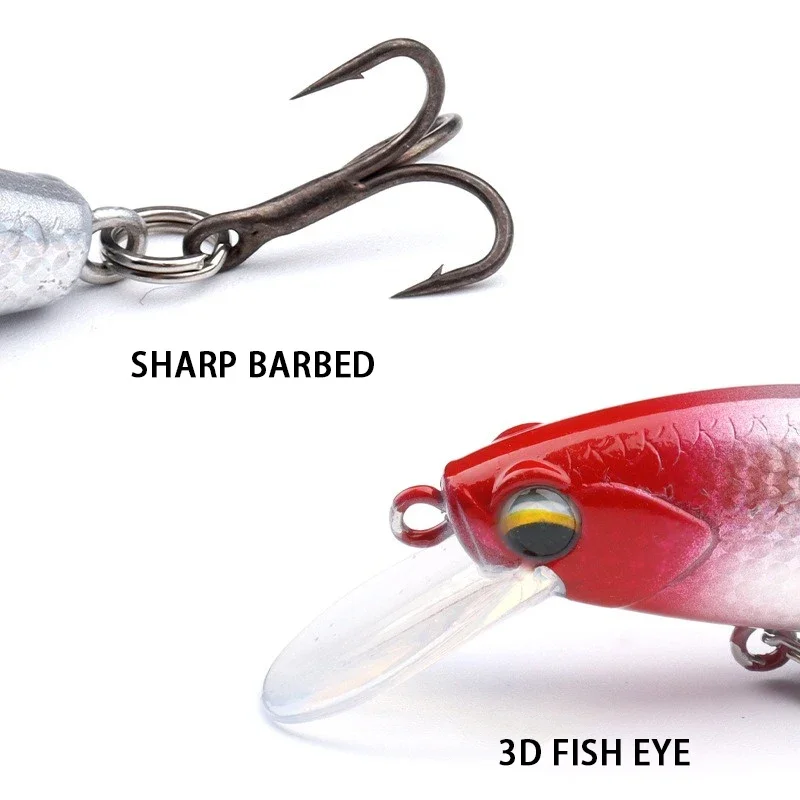 1 قطعة 6 سنتيمتر 11 جرام غرق أسماك الصيد إغراء طويل الصب المتذبذب cranbait الاصطناعي الطعم الثابت ل باس بايك سمك السلمون المرقط صيد السمك