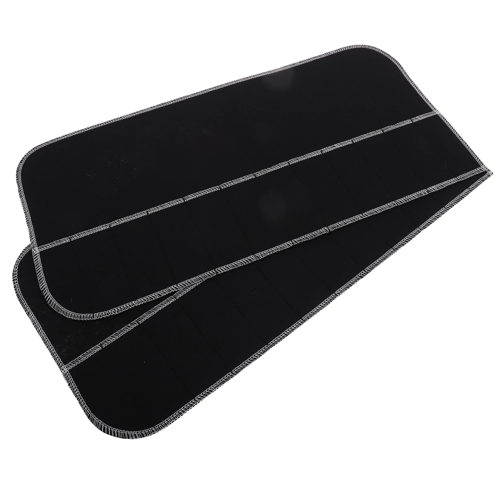 

2pcs Silverware Storage Bag Anti Tarnish Kitchen Tableware Protector Black Felt Cutlery Bags Large Capacity Portable