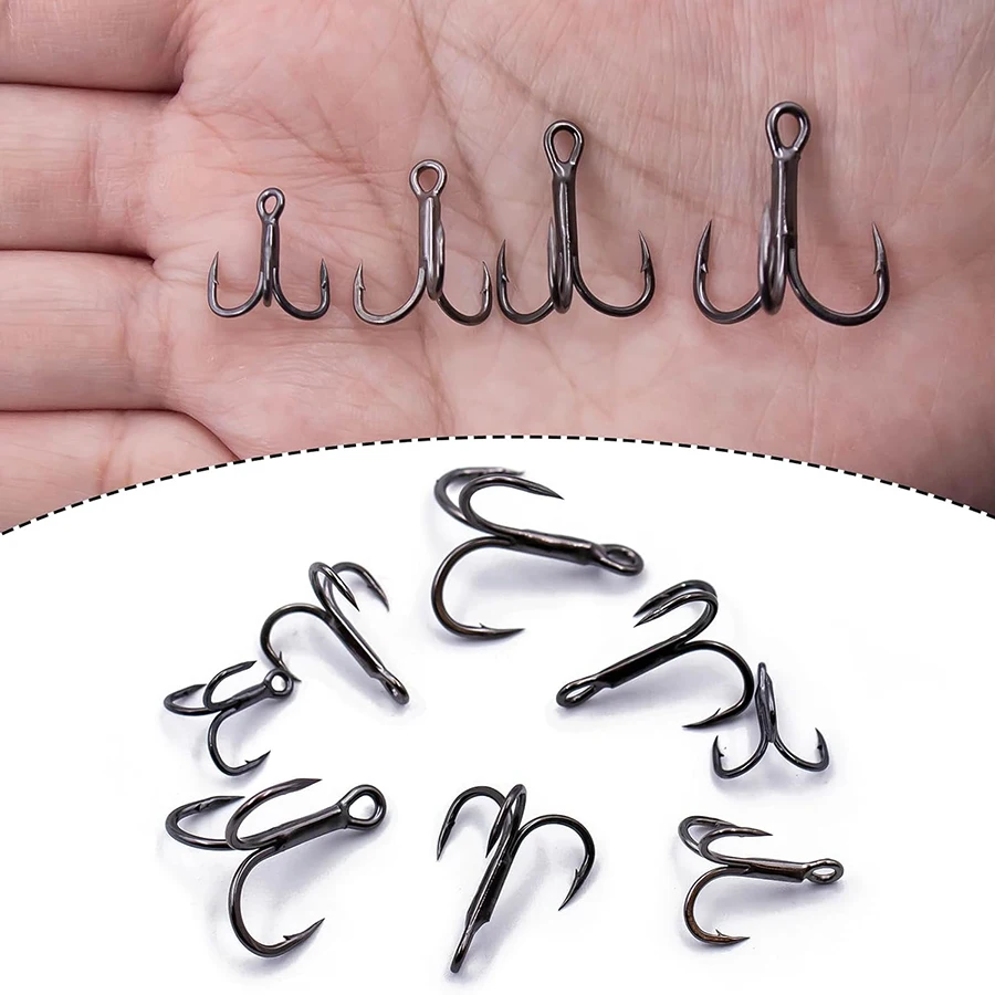 #3 fishing hook 50pcs Sharp 3 Way Claw Treble High Carbon Steel Fishing Hook Round Bend Hook Set for Freshwater Saltwater : Sports & Outdoors 6X Fishing Treble Hook 10Pcs