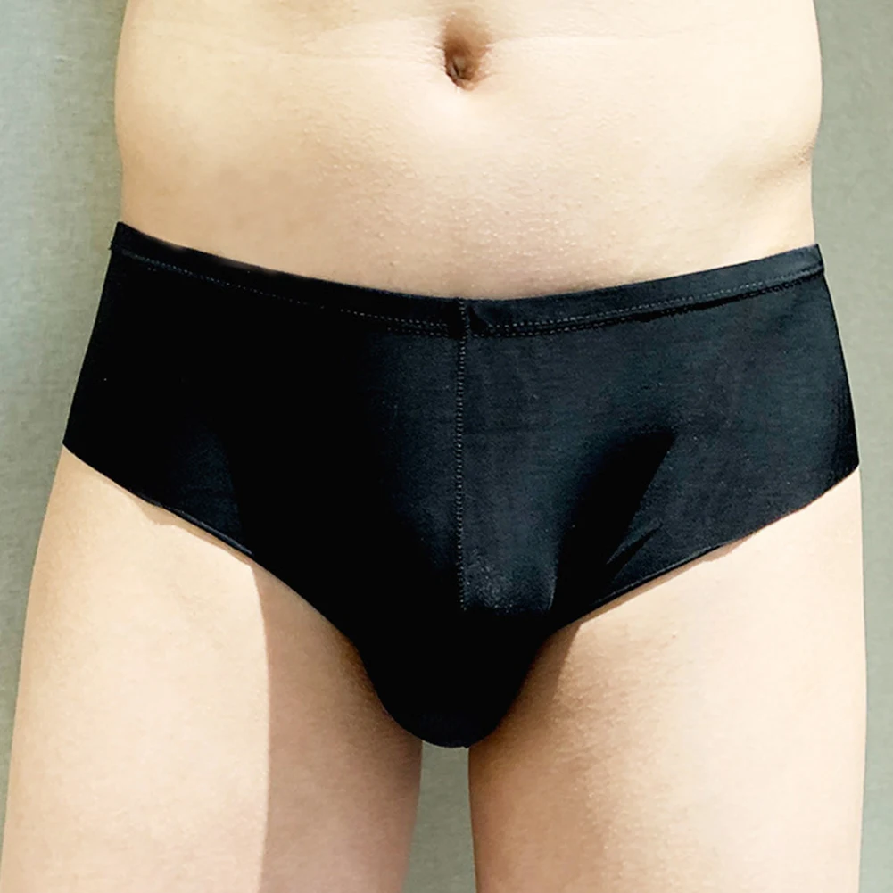 Herren Homosexuell ultra dünne Eis Seide Slips sexy Riemen G-String schnell trocknende Unterwäsche atmungsaktive nahtlose Unterhose keine Spuren