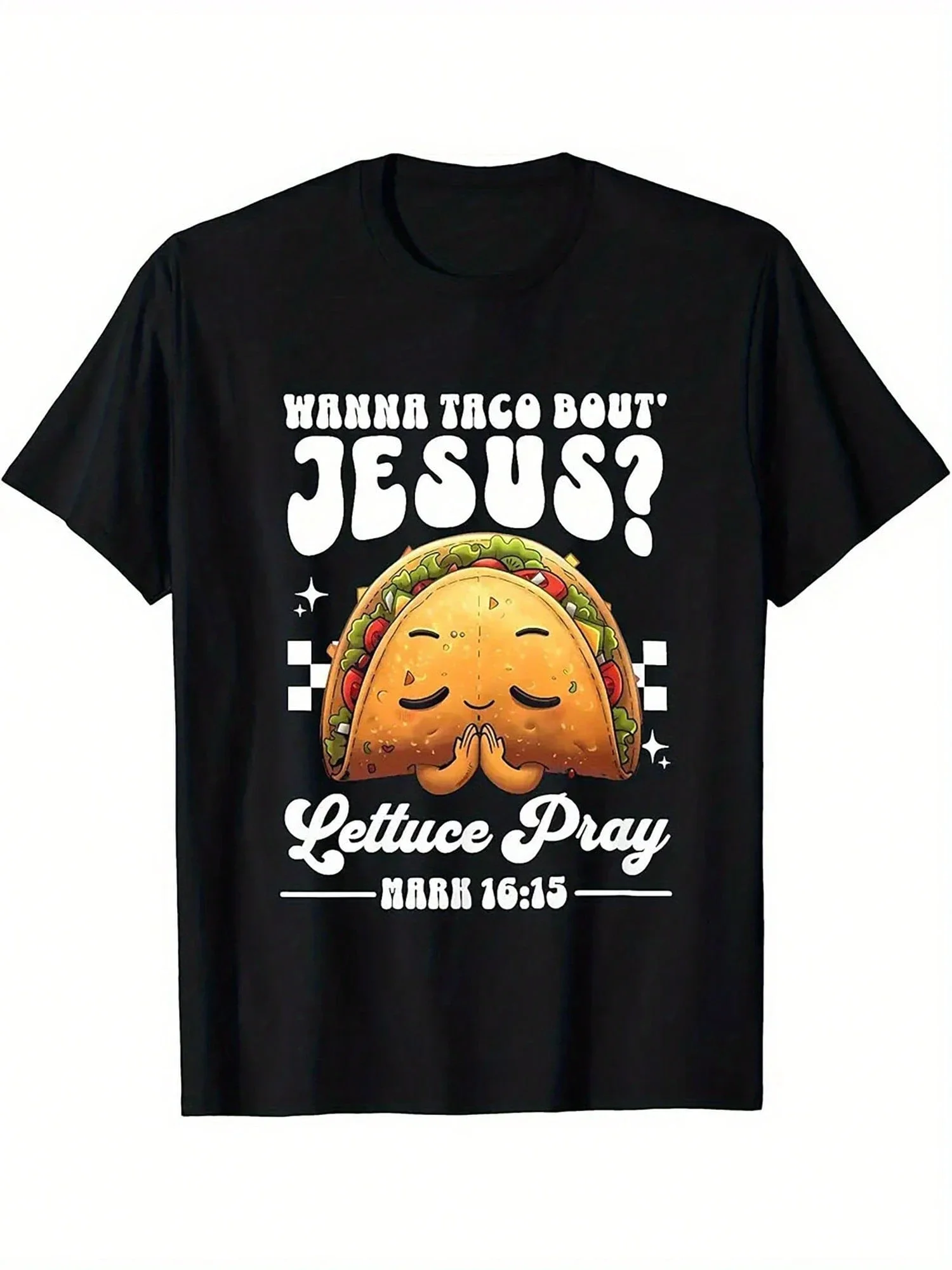 Want To Talk About Jesus Let Us Pray ! Men's Summer Casual T-Shirt, Street Hip Hop Style T-Shirt All-Season Wear Individuality Unisex Top