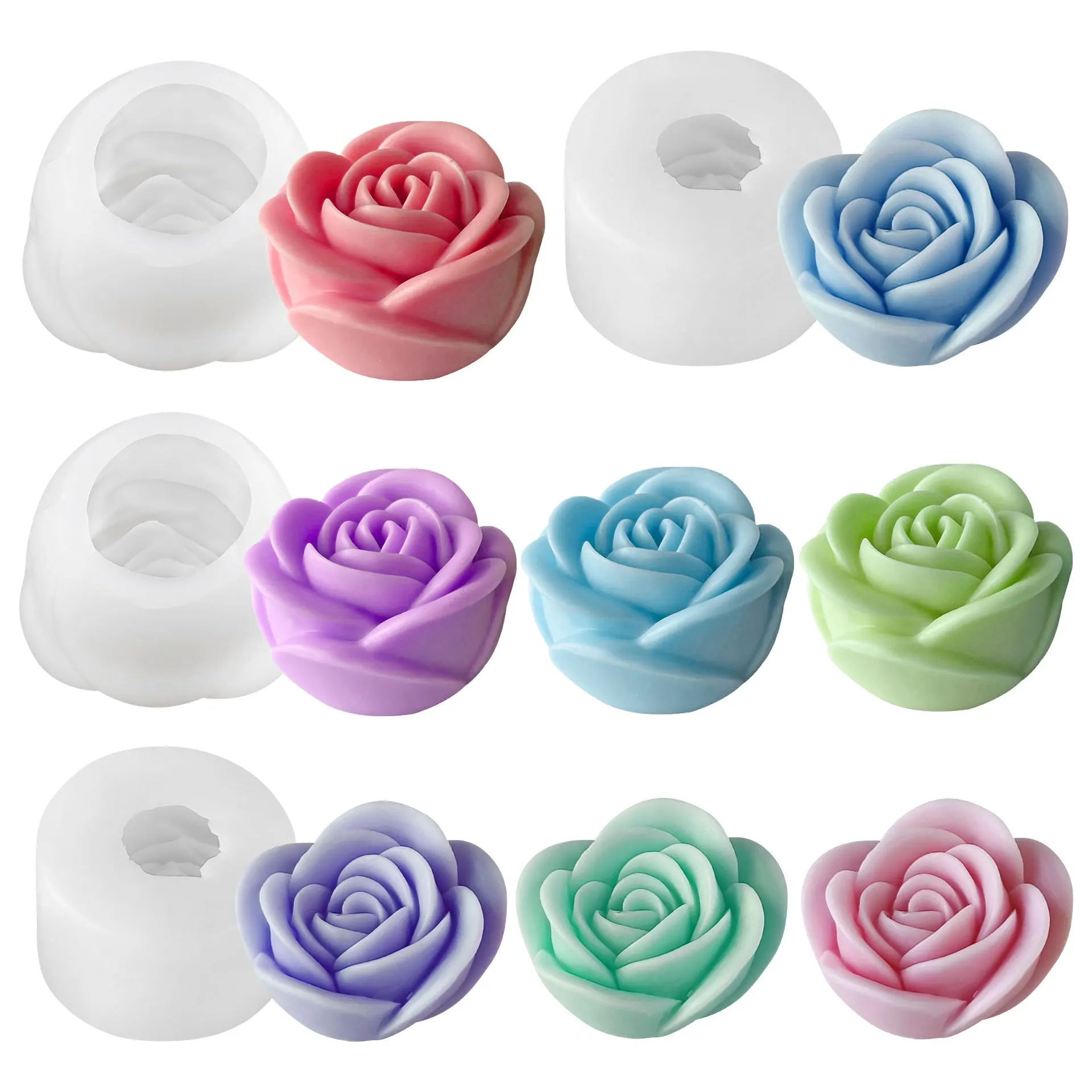 

Rose Silicone Candle Mold DIY Valentine’s Day Handmade Flower Peony Soap Plaster Resin Mold DIY Chocolate Cake Baking Tool