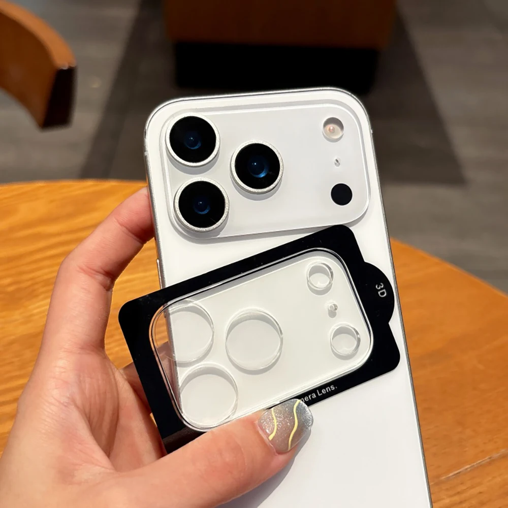 آيفون 17 برو ثلاثية الأبعاد عدسة الكاميرا واقيات الشاشة لابل آيفون 17 17 برو ماكس الهواء طبقة رقيقة واقية مقاومة للخدش شفافة #5