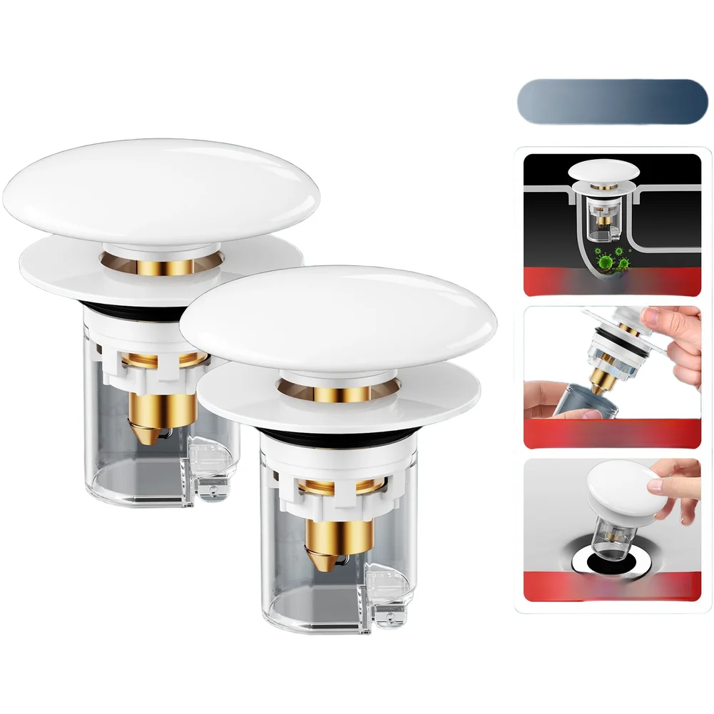 Press Type Sink Drain Strainer Clog Resistant Quick Release Filter For Kitchen Bathroom Sink Hardware Fixtures