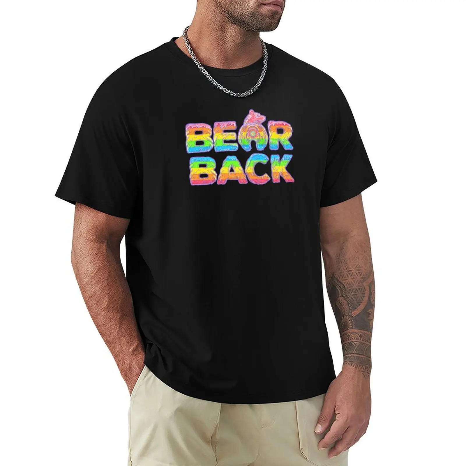 

Bearback logo (Rainbow) T-Shirt Plus Size Summer Casual T-Shirt