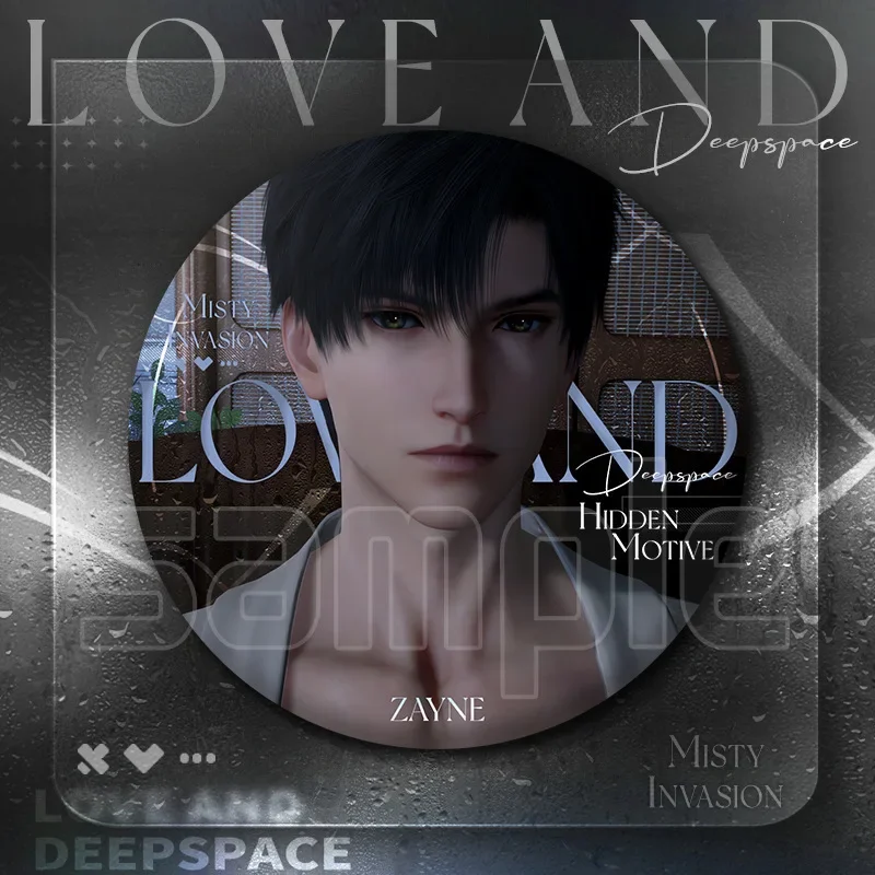 Love And Deepspace 75mm Badge Tinplate Brooch Bag Pin Zayne Xarier Sylus Rafayel Double Flash Backpack Decoration Jewelry Gift