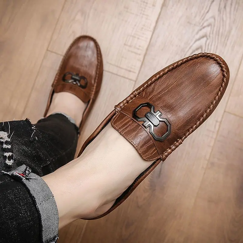 Men's Breathable Slip-On Loafers Casual Backless Mules Summer Shoes Fashion Comfortable Lightweight Driving Shoes