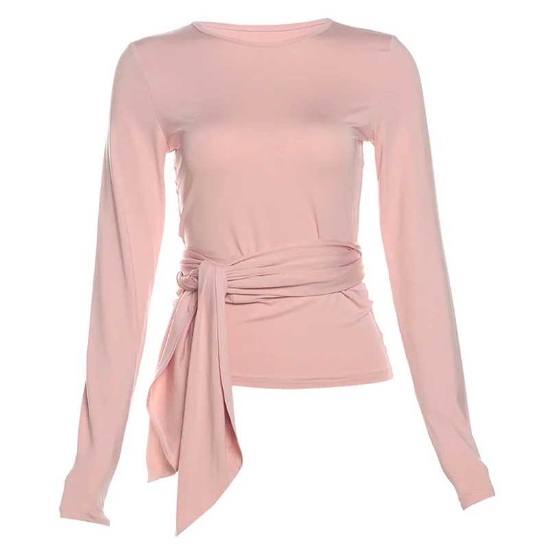 Amazon 2024 ฤดูหนาวใหม่ผู้หญิงสีทึบรอบคอCOMMUTERสไตล์อเนกประสงค์แน่นและSlimเสื้อแขนยาว