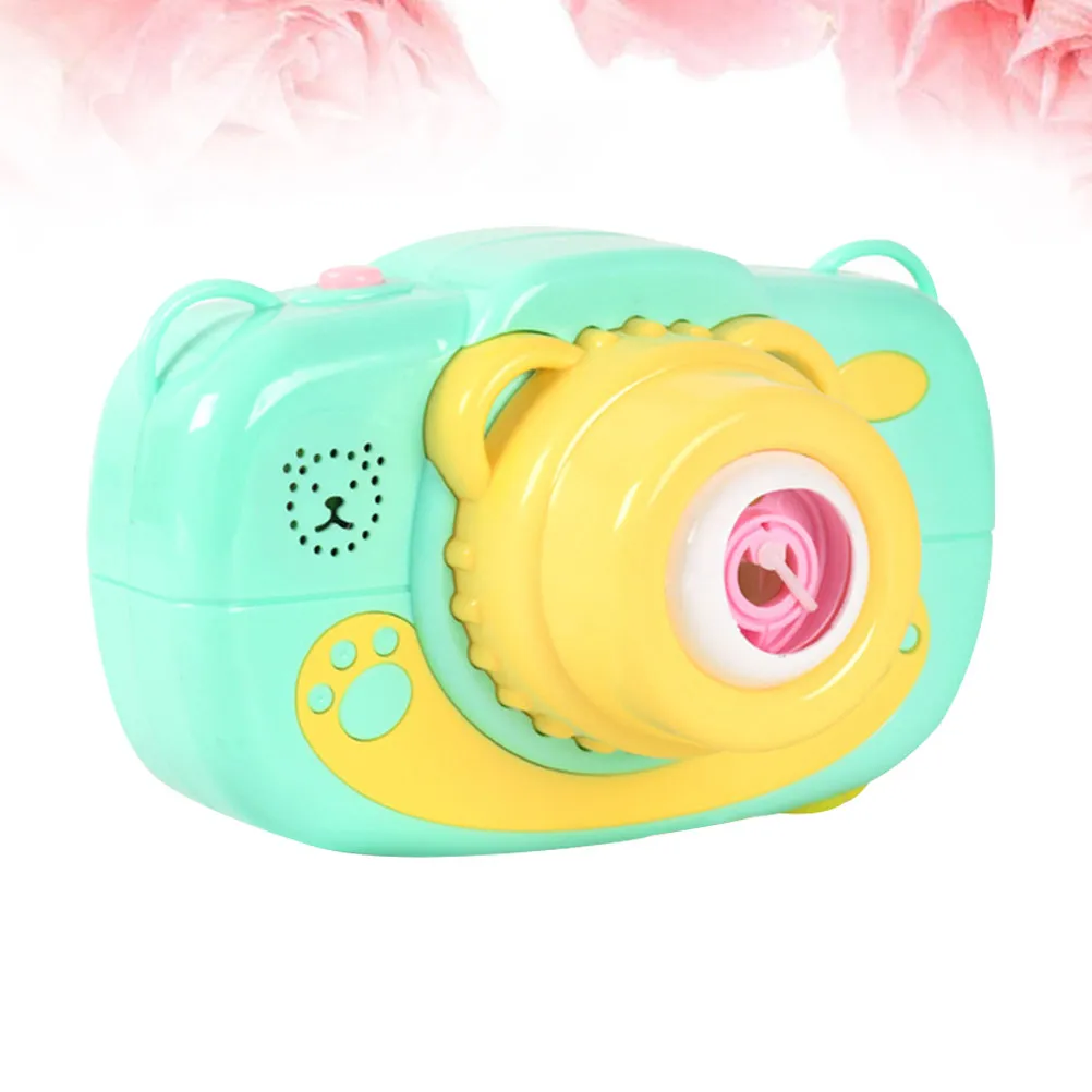 

1Pcs Camera Bubble Machine Green Cartoon Bear Design Automatic Bubbling Safe Durable Bubble Maker Fun Gift Children