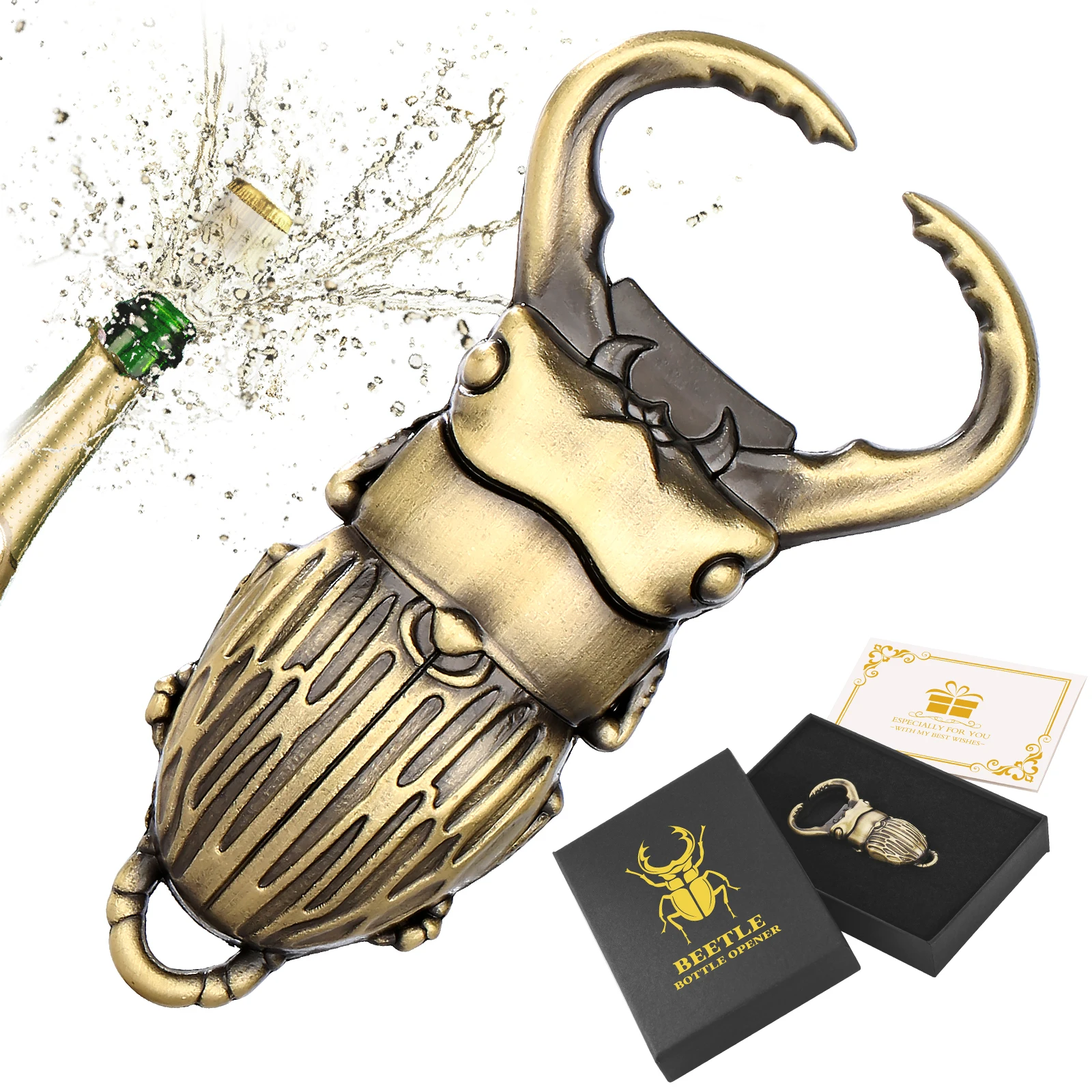 

LKKCHER Beetle Beer Design Bottle Opener Beer Gift Set Box for Men Women Original Idea Bar Corkscrew Gadget Decoration Opener