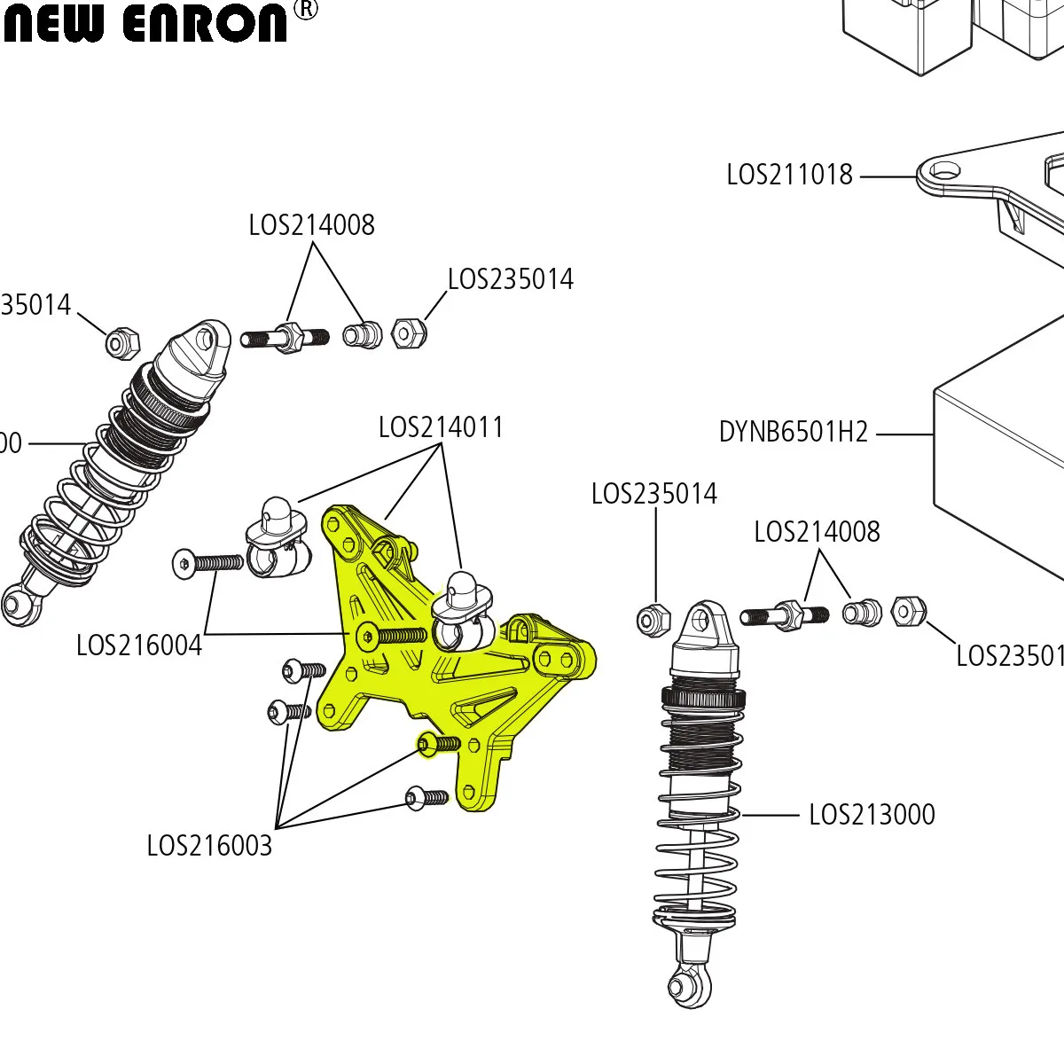Alloy Shock Tower Front LOS214011 LOS214012 For RC Car Losi 1/18 Mini-T 2.0 Mini-B