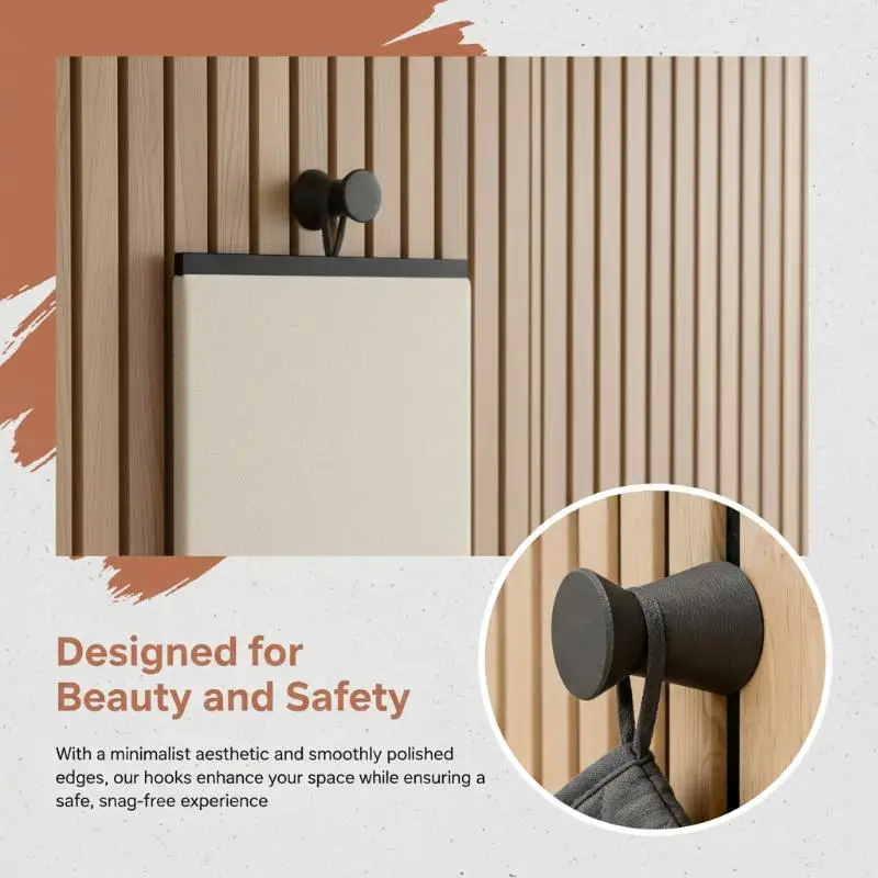 Easy Install Sound Absorbing Board Hooks Drill Free Clothes Hanger for Apartment Dormitory Bedroom