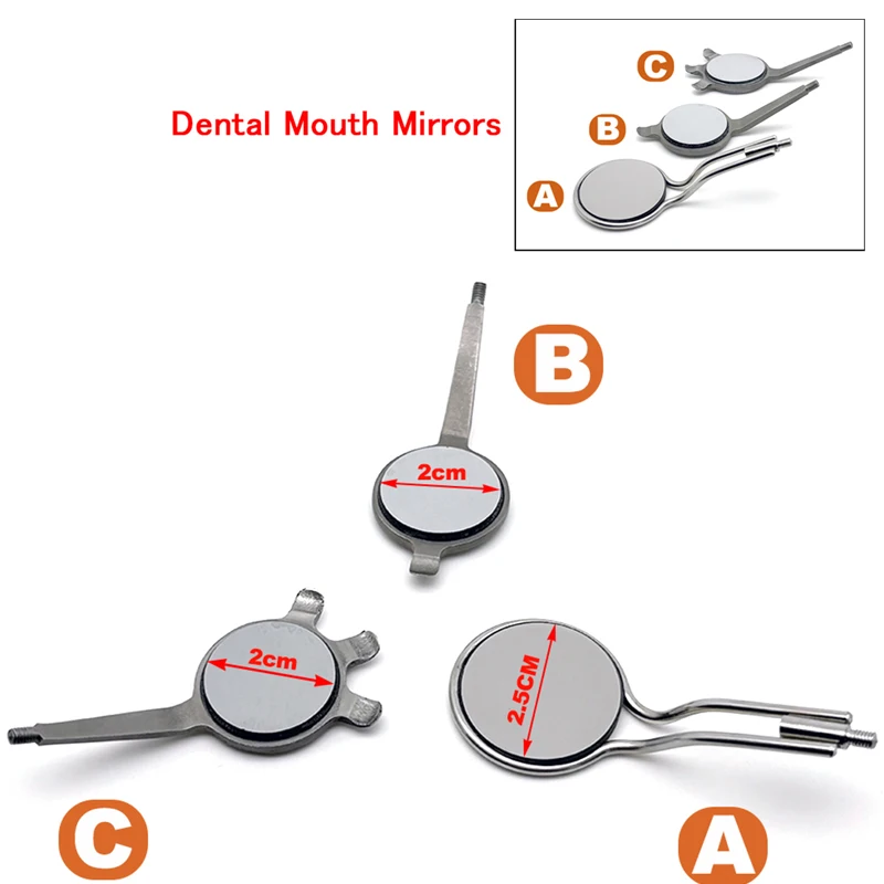 Dental Mouth Double-sided mirror Dental Mouth Mirror Anti-fog Rhodium Double Sided Oral Mirrors Reflectors Reuse