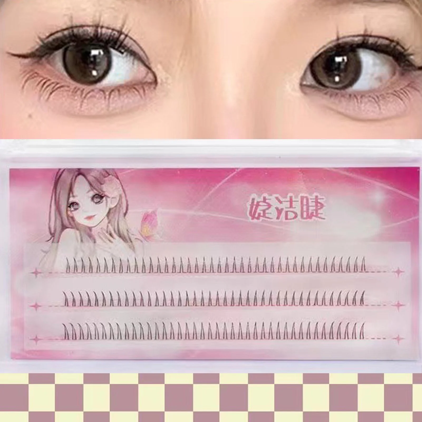 Individual Lashes Clusters V-Shaped Lower Eyelashes 5/6mm Natural Lower Under Eyelash Easy Grafting Makeup Extensions