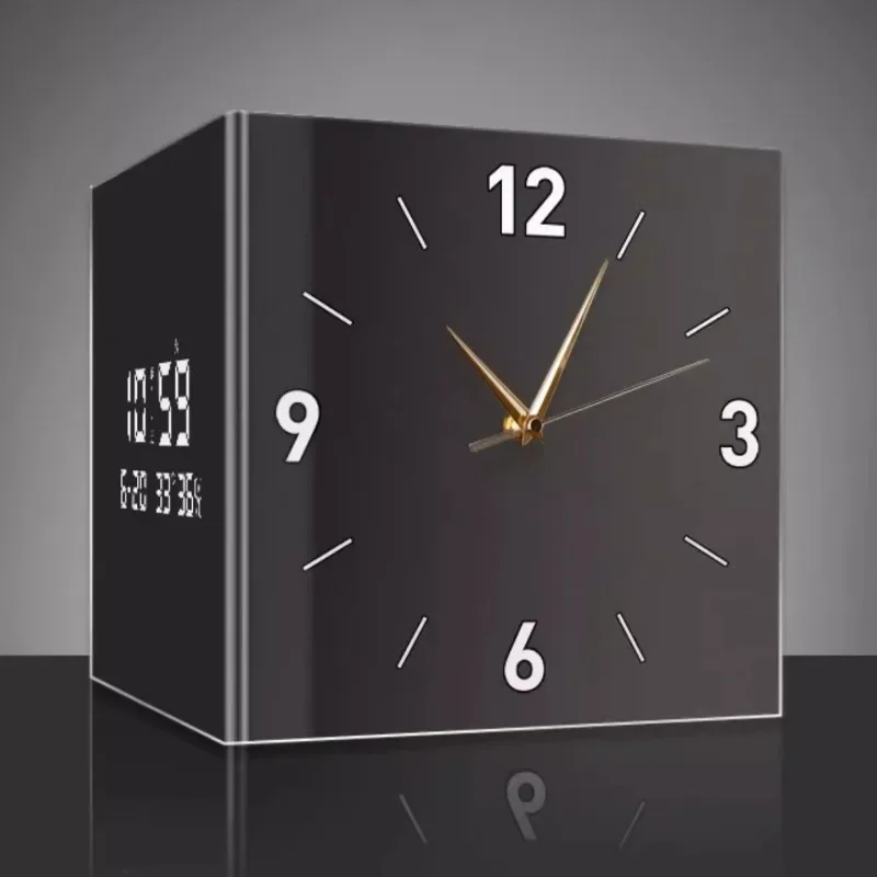 على الوجهين غرفة المعيشة ركن ساعات الحائط بسيطة الحديثة الإبداعية الفاخرة ساعة الحائط الإلكترونية هدية عيد الحب ديكور المنزل