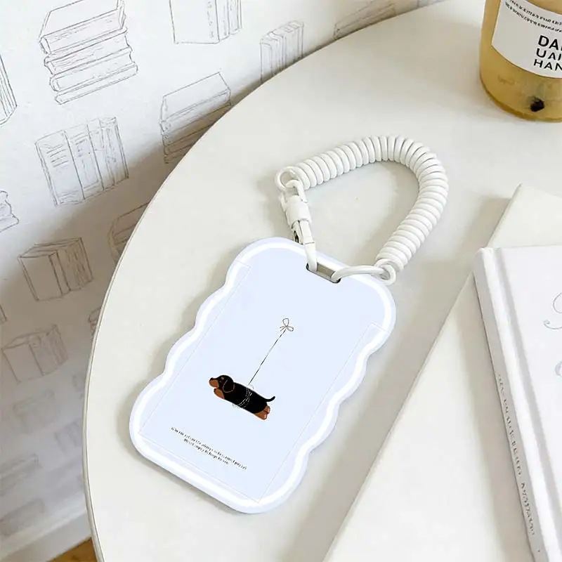 Card Sleeve for Kpop Photocard Holder Student Bus/Meal Card Protection Case Stretchable Spring Cord Photo Protector