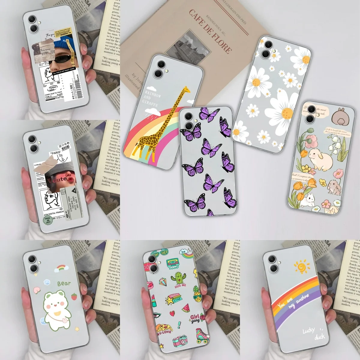 Case For Samsung Galaxy A05 A05S Phone Cover Cute Giraffe Transparent Shockproof Fashion Simplicity For Samsung A 05 A05 S Shell