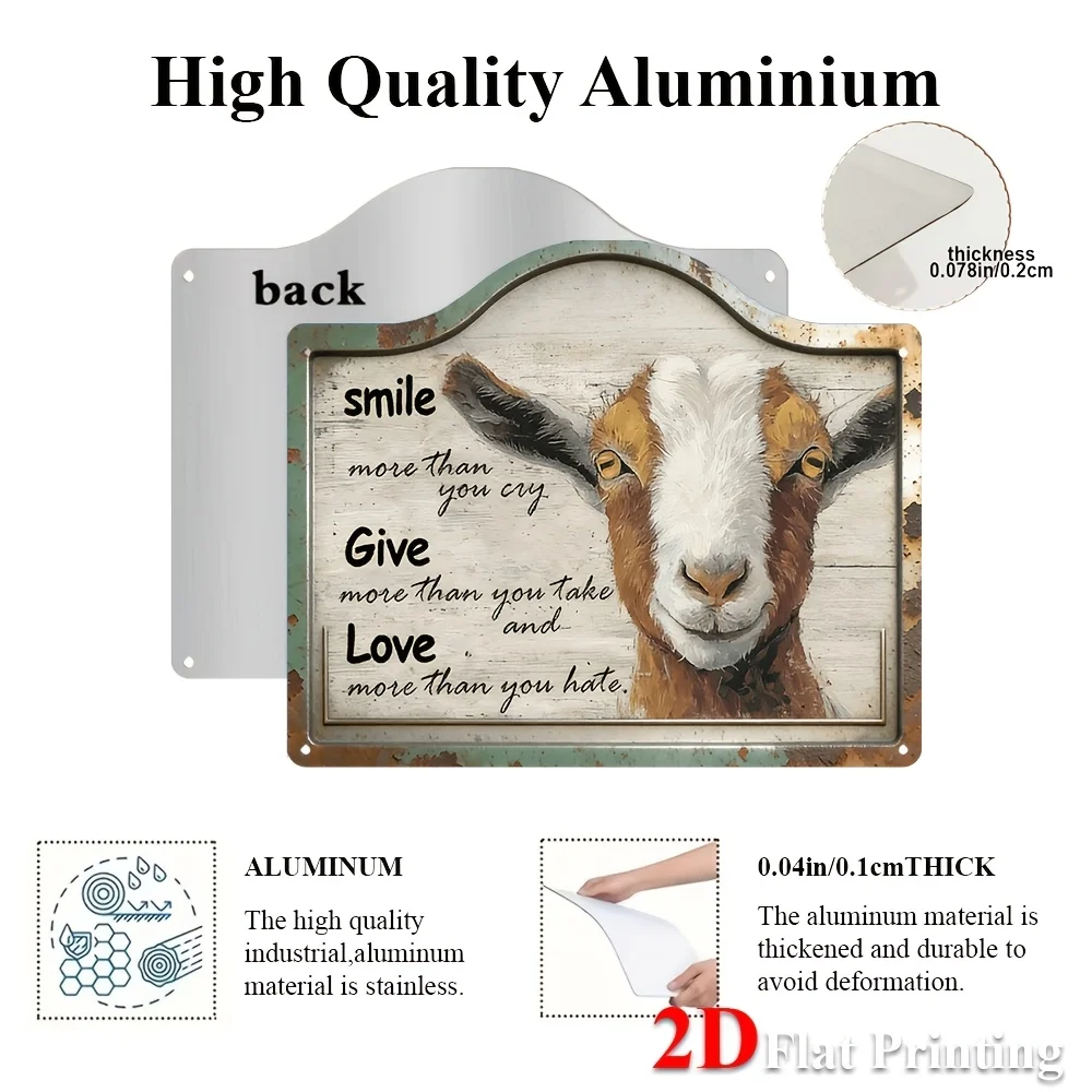 1pc, 2D Flat, Signs Metal Sheet Painting 