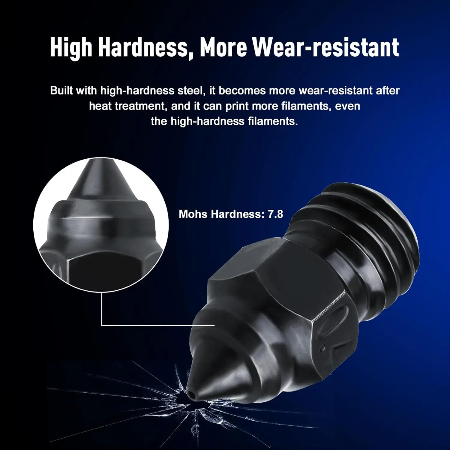 Creality MK8 Düse CR-6 SE Hartstahl Messing verkupferte Düsen für CR6 SE CR5 PRO /Ender 3 S1 pro / CR10 V2 / Ender 3-Düse – Detail 11