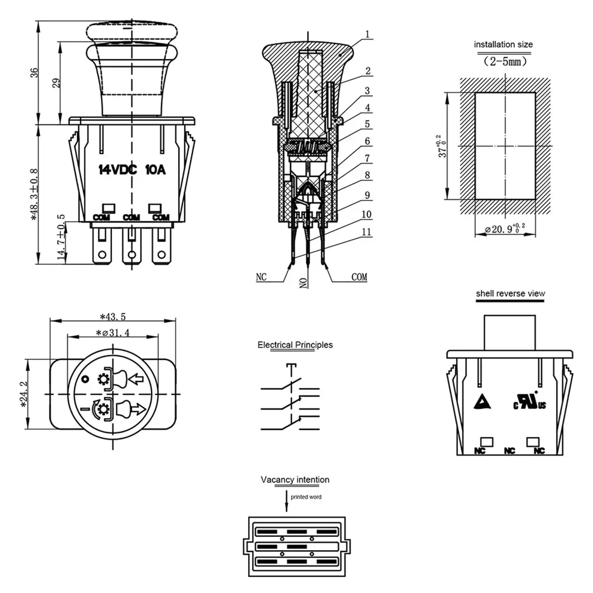 PTO Switch for Lawn Mower Tractors PTO switch Plastic