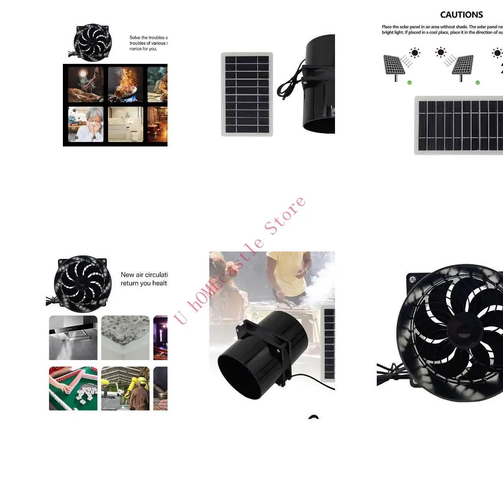 63HF Attractive Solar Panel Exhaust Fan 12V Efficient Ventilation for Attics Greenhouse and More Sturdy ABS Construction