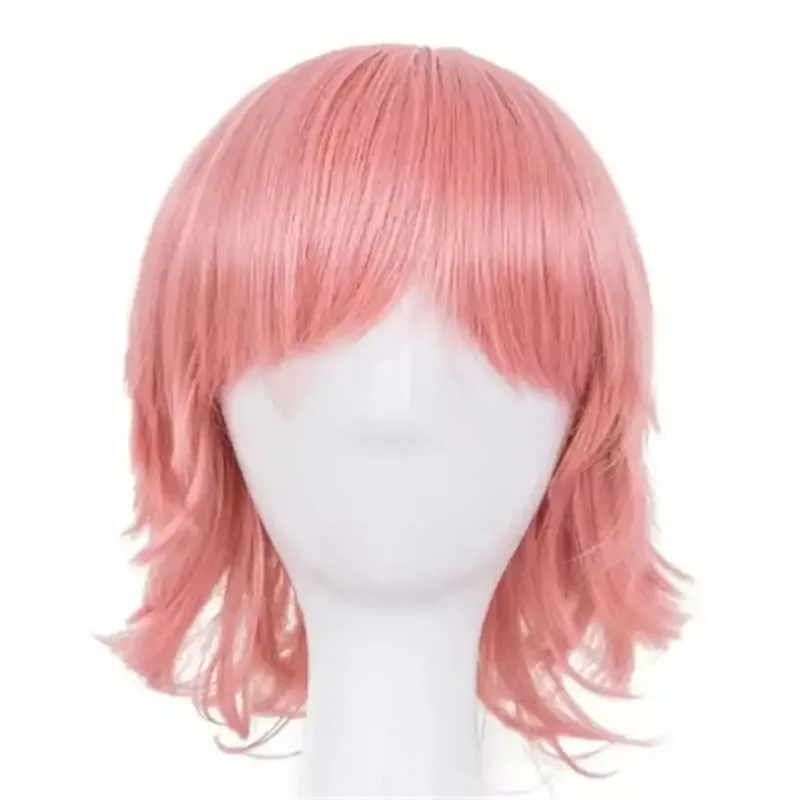 Short Purple Wig Fei-Show Synthetic Heat Resistant Fiber Wavy Hair Women Ladies' Costume Cartoon Role Cos-play Female Hairpiece