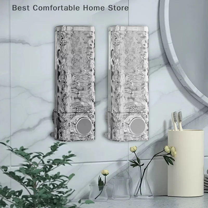 

450ML No-punch Suction Cup Soap Dispenser Wall-mounted Hand Sanitizer Bottle Press Shampoo Bottle For Bathroom And Kitchen